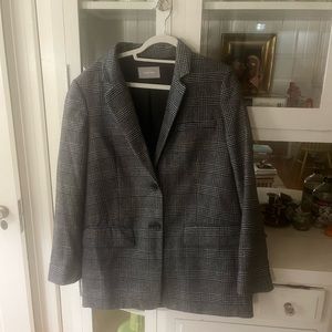 Everlane oversized Italian wool blazer size 10 plaid